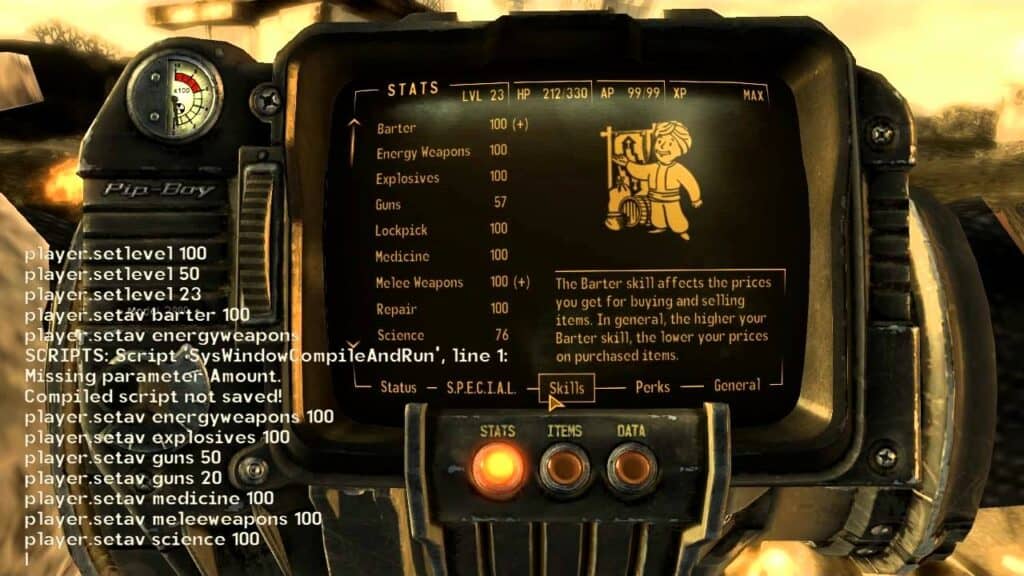 Fallout: New Vegas console commands, Fallout Wiki