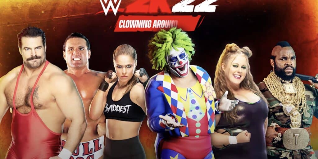WWE 2K22 Captura de pantalla del remolque de paquete de payasos
