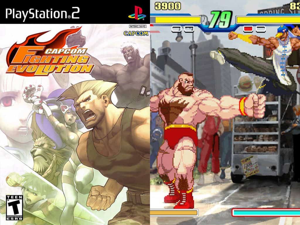 Capcom Fighting Evolution box art and gameplay
