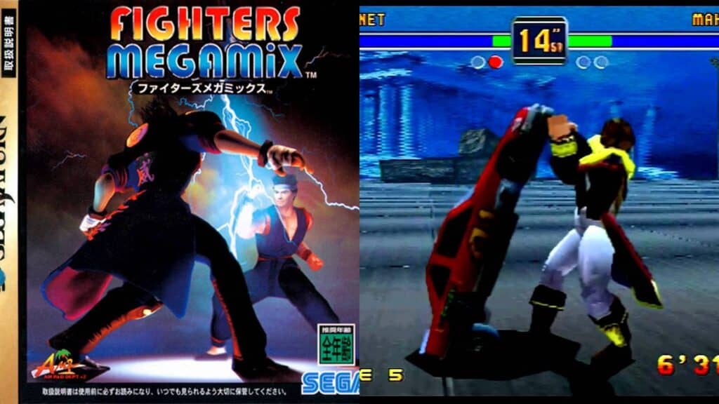 Fighters Megamix box art and gameplay
