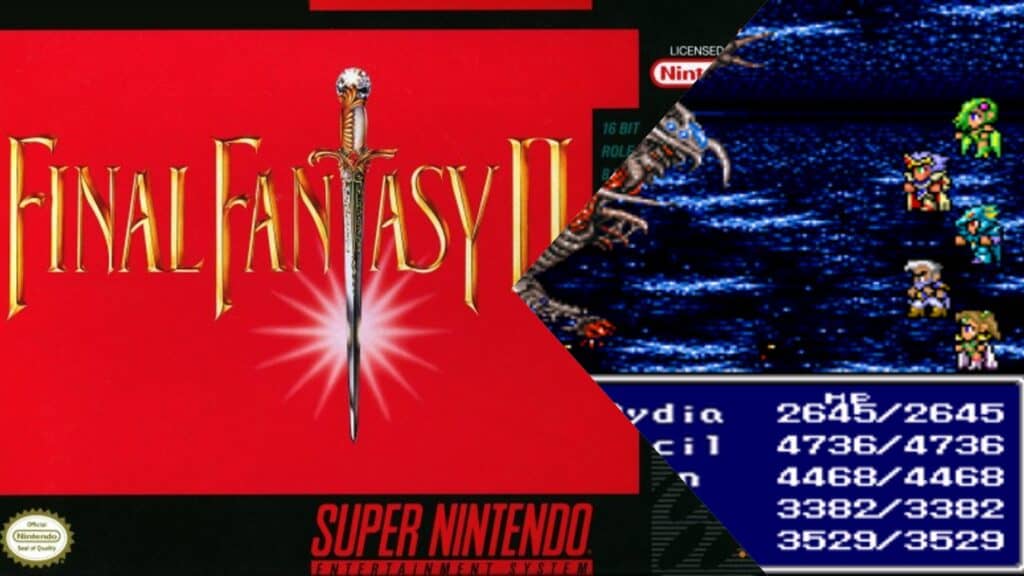 Final Fantasy II box art and gameplay