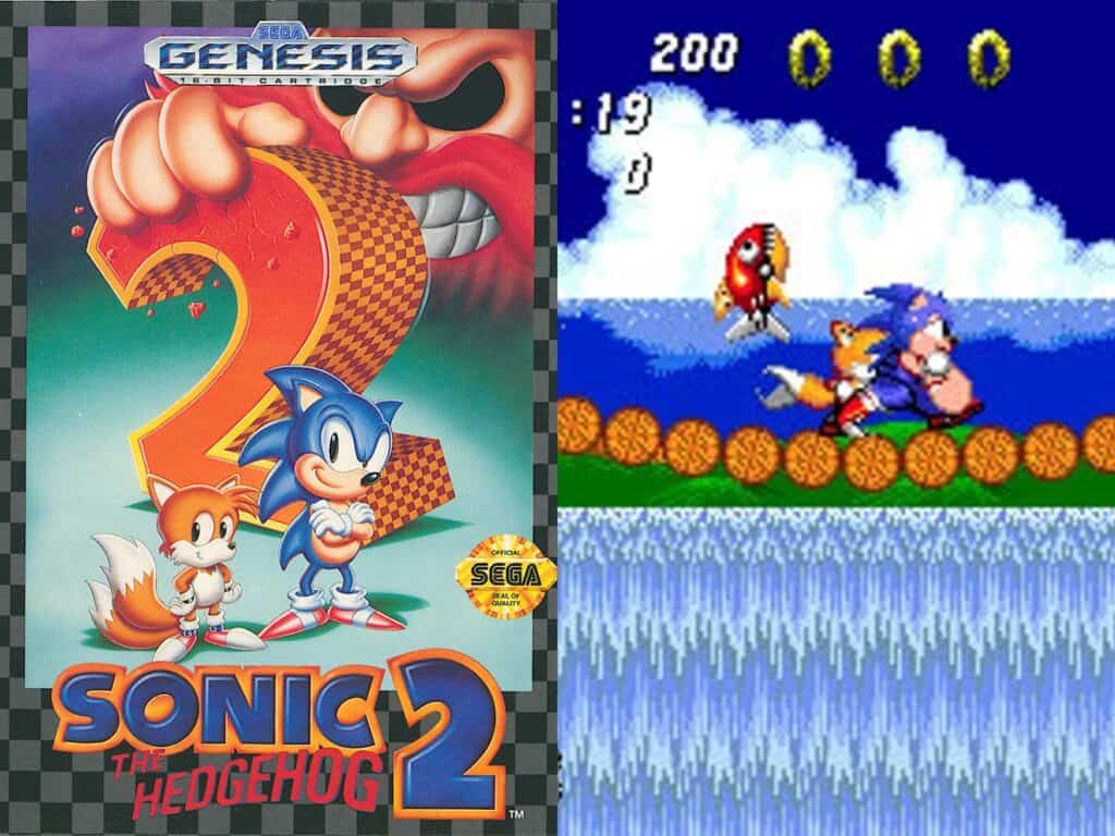 Sonic the Hedgehog 2 box art and gameplay