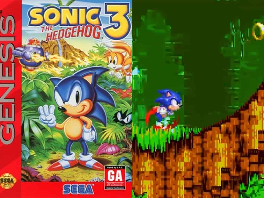 Sonic the Hedgehog 3 box art and gameplay