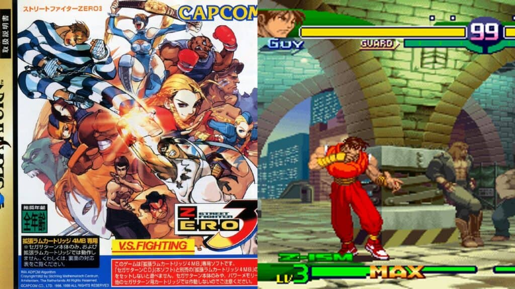 Street Fighter Zero 3 box art and gameplay