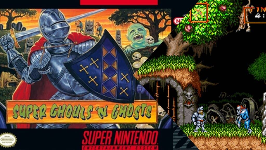 Super Ghouls n' Ghosts box art and gameplay