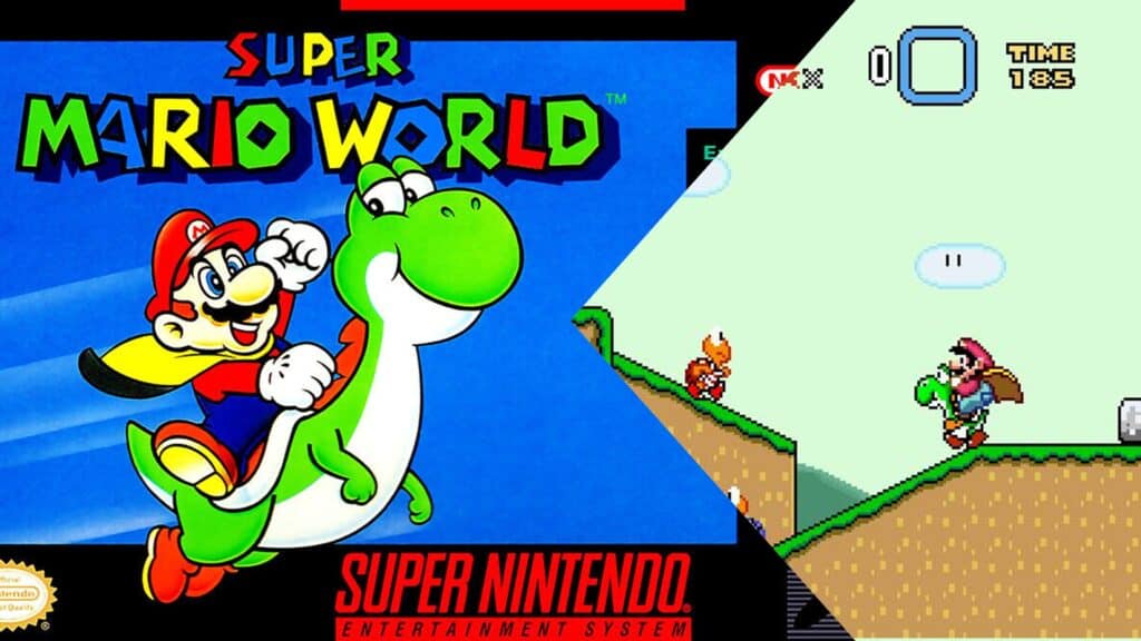 Super Mario World box art and gameplay
