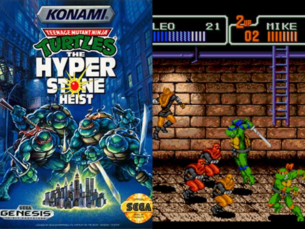 Teenage Mutant Ninja Turtles: Hyper Stone Heist box art and gameplay